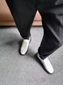 SHOWTLY奢侈高端品牌小白鞋男韓版潮流真皮內增高板鞋男軟底輕便休閑鞋男 【禮盒裝】 白色 【禮盒裝】 40 曬單實(shí)拍圖