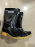 回力雨鞋男女中高筒雨天防水鞋防滑雨靴戶(hù)外釣魚(yú)工作套鞋趕海鞋HXL807 黑色中筒（帶反光條）-886 41 曬單實(shí)拍圖