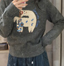 森馬（Semir）毛衣女提花衣服趣味潮流2024冬季圓領(lǐng)正肩毛衫甜酷風(fēng)109724107008 曬單實(shí)拍圖