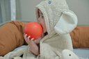 BABYGREAT嬰兒浴巾兒童洗澡巾斗篷帶帽子新生兒寶寶連帽包巾珊瑚絨吸水速干 曬單實(shí)拍圖