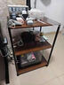 爾思家打印機置物架電腦機箱托架多層落地放置柜辦公室可移動(dòng)收納儲物架 3層黑架-黑胡桃 曬單實(shí)拍圖