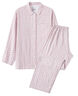 無(wú)印良品（MUJI）[自營(yíng)限定款]無(wú)側縫 雙層紗織睡衣 淺粉紅色格紋  M  曬單實(shí)拍圖