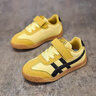 雙星魔術(shù)貼兒童鞋春秋款皮面防水男童阿甘鞋女童運動(dòng)休閑親子德訓板鞋 莫奈黃 28 曬單實(shí)拍圖