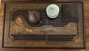 金鑲玉茶盤(pán)茶托實(shí)木竹木家用簡(jiǎn)約中小號茶托中式雙層儲水 望江山茶盤(pán) 曬單實(shí)拍圖