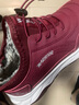 回力（Warrior）官方棉鞋女冬季加絨媽媽鞋皮面保暖中老年雪地靴舒適老人鞋酒紅39 曬單實(shí)拍圖