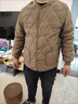 男士?jì)饶懨抟虑锒驴罴咏q加厚短款內穿棉服貼身打底保暖棉襖外套 卡其色-袖子也加絨 3XL 建議160-175斤 曬單實(shí)拍圖