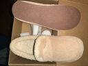 ZHR勃肯鞋女冬加絨平底樂(lè )福鞋子女毛毛棉鞋女孕婦鞋 EH116B 卡其 39  曬單實(shí)拍圖