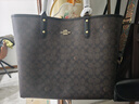 蔻馳（COACH）【品牌直供】女士CITY33大號雙面手提托特包胡桃木拼黑色CBQ38 曬單實(shí)拍圖