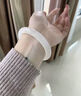 中國黃金（CHINA GOLD）和田玉手鐲女晴水玉石鐲子青白玉鐲情人情人節生日禮物送女朋友 和田玉手鐲 56mm 曬單實(shí)拍圖