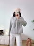 香影新中式雙面呢羊毛大衣女2025冬季新款呢子灰色國風(fēng)毛呢短外套 淺灰 S 155/80A/85-95斤 曬單實(shí)拍圖