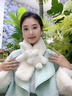 唐獅（TonLion）可愛(ài)卡通圍巾女秋冬季2025新款韓版毛絨圍脖加厚保暖毛領(lǐng)純色百搭 米白色 曬單實(shí)拍圖