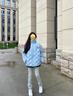ELEVEN SLEEP冬季保暖反光標壓皺90％白鴨絨立領(lǐng)羽絨服外套男女 豆綠色羽絨服 S 曬單實(shí)拍圖