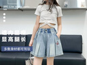 童榜女童褲子夏裝薄新款洋氣女孩短褲中大童學(xué)生夏季兒童牛仔五分短褲 藍色褲子 160 建議身高150-155CM 曬單實(shí)拍圖