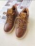 公牛世家高幫男鞋男春秋款加絨棉鞋厚底皮鞋增高休閑鞋子男士工裝馬丁靴 紅棕【加絨款棉鞋】GN124105139 41 （運動(dòng)鞋碼） 曬單實(shí)拍圖