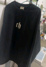 CHINISM CH赤塵純棉休閑長(cháng)袖T恤男士春秋款簡(jiǎn)約內搭情侶打底衫百搭上衣 黑色 2XL 曬單實(shí)拍圖
