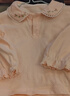 宜爽兒女童T恤春秋裝女寶寶甜美休閑上衣娃娃領(lǐng)打底衫 粉色    90    曬單實(shí)拍圖