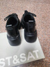 星期六山茶花樂(lè )福鞋女鞋厚底增高小皮鞋2025秋季新款百搭英倫風(fēng)單鞋 黑色 37 (235mm) 標準碼 曬單實(shí)拍圖