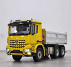 古苒卡車(chē)模型重卡半掛遙控解放魔豆 46X6自卸RC工程車(chē) 奔馳3363差速橋 黃色(不加旋轉燈) 曬單實(shí)拍圖