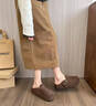 COSMICKISS厚底勃肯鞋2025春秋博肯一腳蹬懶人鞋包頭半拖鞋女森系內增高單鞋 復古-咖啡色 38 曬單實(shí)拍圖