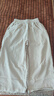 錦彩灣亞麻八分褲夏季女40-50歲中年婦女休閑褲松緊腰棉麻闊腿褲女寬松 白色/七.分褲（少量現貨） M 建議80至110斤 曬單實(shí)拍圖