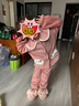 頂瓜瓜冬季女童睡衣法蘭絨套裝中大童女孩珊瑚絨兒童家居服 深粉色 120  曬單實(shí)拍圖