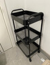 皆客小推車(chē)置物架可移動(dòng)落地收納架家用零食廚房多層鐵藝碳鋼帶輪架子 【加厚碳鋼材質(zhì)】三層黑色送滑輪 曬單實(shí)拍圖