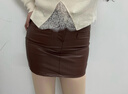 黑色半身裙女春夏2025新款高腰顯瘦pu皮短裙小個(gè)子包臀皮裙a字裙 咖啡色/自帶內襯 L 曬單實(shí)拍圖