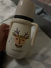 英氏（YEEHOO）嬰兒保溫奶瓶新生兒奶瓶?jī)和乇瓔雰簩W(xué)飲杯便攜吸管水杯保溫壺 保溫奶瓶 300ml 貴族白-配三頭 曬單實(shí)拍圖
