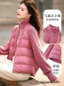 德瑪納【胭脂美人系列】冬簡(jiǎn)約立領(lǐng)高保暖90鴨絨羽絨服女短款淑女外套 曬單實(shí)拍圖