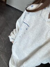 佐敘衛衣女純棉刺繡簡(jiǎn)約女裝連帽寬松春秋季新款學(xué)生慵懶風(fēng)上衣外套 白灰色 L 【建議100-120斤】 曬單實(shí)拍圖
