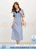 范思藍(lán)恩格紋miu系學(xué)院風(fēng)連衣裙2025夏季新款少女氣質(zhì)通勤2699 海鹽梔子藍(lán) XL 曬單實(shí)拍圖