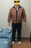 馬登工裝美式復古底特律棉衣外套男J001獵裝夾克棉服上衣秋冬翻領(lǐng)棉襖 咖色 2XL 曬單實(shí)拍圖