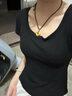 中國黃金（CHINA GOLD）平安扣黃金項鏈男女同款足金黑繩吊墜紀念日生日禮物送男女朋友 金重約6.5g【活動(dòng)定制款不支持7天無(wú)理由退換貨】 【克重多退少補】 曬單實(shí)拍圖
