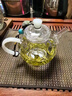 高茗（gaoming）小茶壺一人用綠茶專(zhuān)用泡茶器小容量透明玻璃功夫茶單壺手抓茶具 255ml 天球壺+松石壺繩 曬單實(shí)拍圖