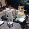 格娜斯（CRISTALGLASS）玻璃杯家用客廳耐高溫水杯家庭套裝泡茶杯帶把手高顏值喝水杯子 400ml6只+金色架+富貴盤(pán)+三角壺 曬單實(shí)拍圖