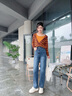美麗衣櫥（BEAUTIFUL WARDROBE）美式復古牛仔褲女2025秋季直筒闊腿褲女寬松百搭拖地長(cháng)褲子女 曬單實(shí)拍圖