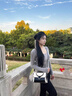 酷奇袋鼠（KUQIDAISHU）手提包包2024新款時(shí)尚小眾百搭大容量洋氣高級感女單肩斜挎女包 黑白優(yōu)質(zhì)款 曬單實(shí)拍圖