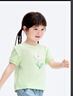 巴拉巴拉童裝兒童短袖t恤抑菌女童圓領(lǐng)上衣小童寶寶夏裝甜美洋氣 粉綠-抗菌-40369 120 曬單實(shí)拍圖
