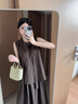 山水集輕奢小眾花籃包女2025新款頭層牛皮托特手提單肩斜挎包中秋節禮物 象牙白 曬單實(shí)拍圖