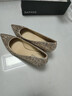 達芙妮（DAPHNE）金色高跟鞋女2025新款秋季感細跟中跟尖頭婚鞋新娘鞋女 香檳色 37 曬單實(shí)拍圖