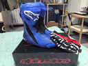 Alpinestars Supertech R a星摩托車(chē)騎行靴賽道靴機車(chē)靴透氣比賽防摔騎行鞋靴 藍黑713透氣版 43 曬單實(shí)拍圖