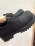 森馬男士大頭皮鞋新款厚底防滑防水厚底時(shí)尚增高米奇德比鞋馬丁靴子男 黑 44 曬單實(shí)拍圖