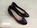 紅蜻蜓單鞋女春季女鞋黑色粗跟通勤小皮鞋工作鞋WJB15816 黑色 40 曬單實(shí)拍圖