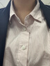 無(wú)印良品（MUJI）女式水洗平紋襯衫領(lǐng)長(cháng)袖襯衫襯衣內搭女裝秋季外搭薄款外套 粉紅色條紋 M （160/84A） 曬單實(shí)拍圖