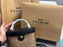 蔻馳（COACH）【品牌直供】女士KAY斜挎單肩手提包棕黃色拼黑色CBQ35 曬單實拍圖