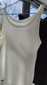 松山棉店羅紋打底背心女U領(lǐng)可家居外穿寬松背心無(wú)罩杯-白色L/165 曬單實(shí)拍圖