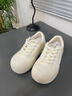蜘蛛王女鞋2025秋季新款百搭板鞋厚底丑萌面包鞋韓版增高小白鞋子女款 米白【軟彈牛皮鞋墊】 37 (235mm) 曬單實(shí)拍圖