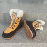 Jeep吉普羊毛雪地靴男鞋秋冬新款加絨加厚保暖棉鞋防寒防水高幫棉靴男 金黃 【羊毛】【標準皮鞋碼】 41 (255mm) 曬單實(shí)拍圖