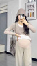 ARTFULMOM孕婦褲子春秋新款托腹磨毛保暖顯瘦孕婦休閑闊腿褲孕婦裝秋冬加絨 奶茶色【加厚磨毛款】 L 曬單實(shí)拍圖
