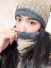 恒源祥帽子男冬天護耳加絨毛線(xiàn)帽圍脖一體加厚騎行帽秋冬男帽護頸連體帽 格紋分體卡其 均碼 曬單實(shí)拍圖